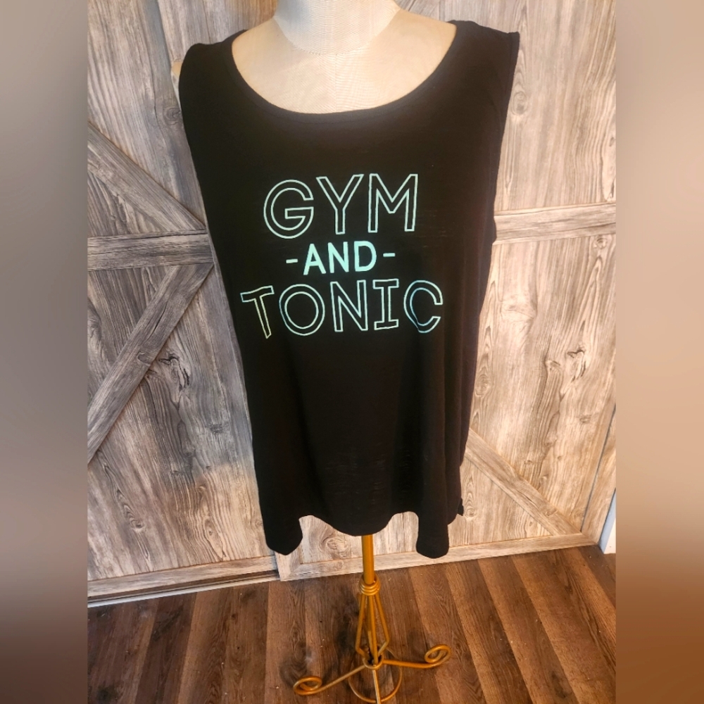 Terra& Sky Black Tank Top with Graphic Print